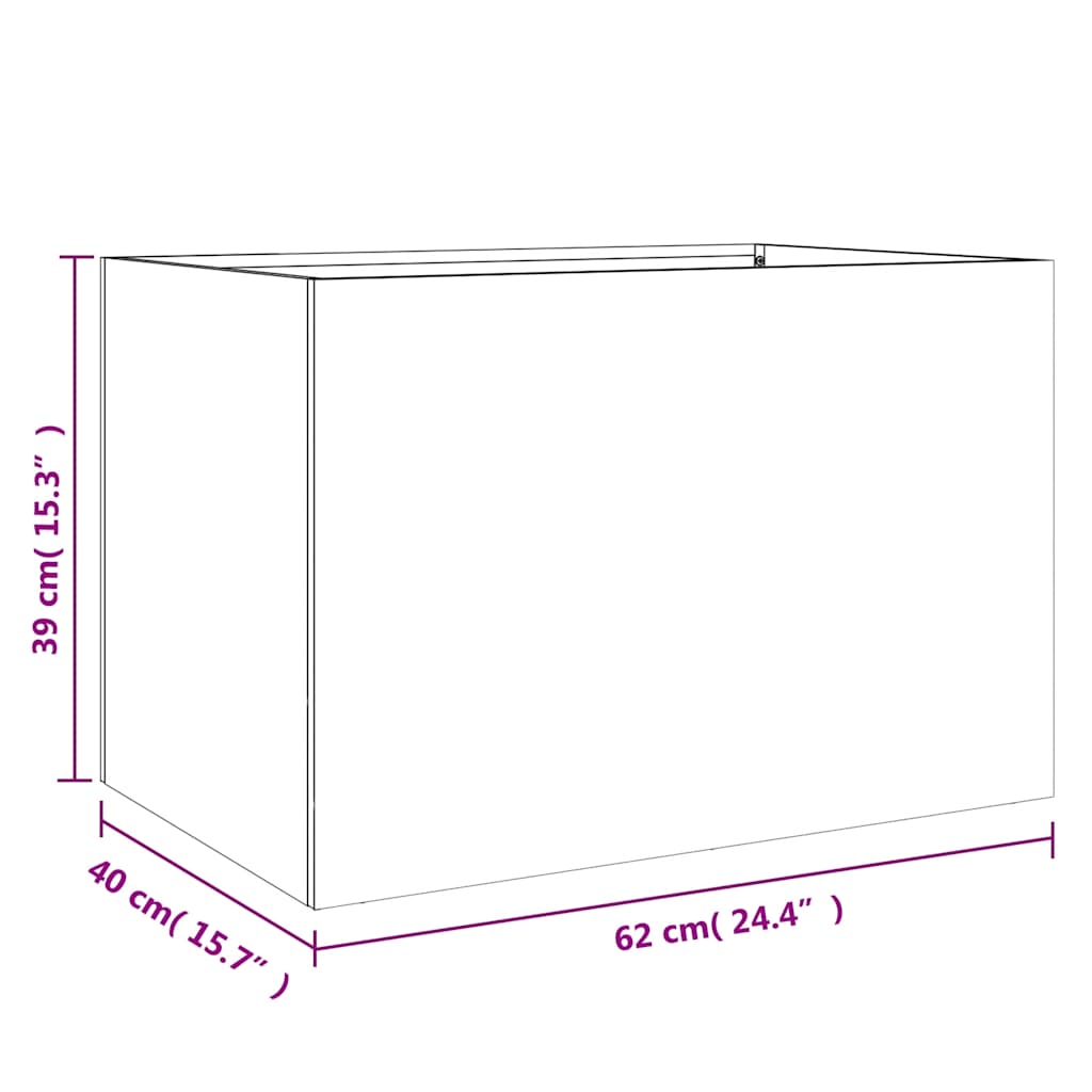 Fioriera Argento 62x40x39 cm in Acciaio Inox | homemem39