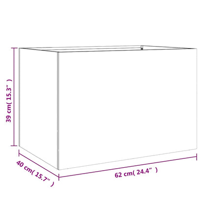 Fioriera Argento 62x40x39 cm in Acciaio Inox | homemem39