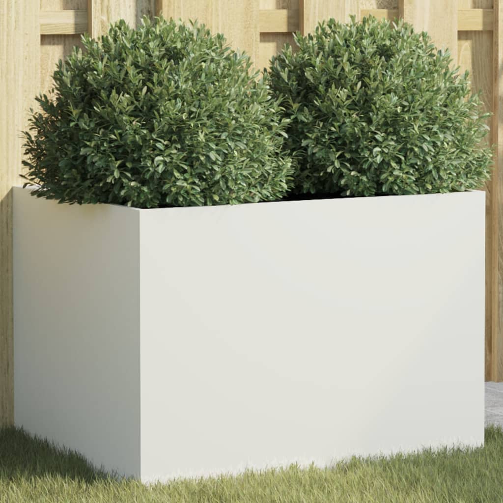 Fioriera Bianca 62x47x46 cm in Acciaio - homemem39