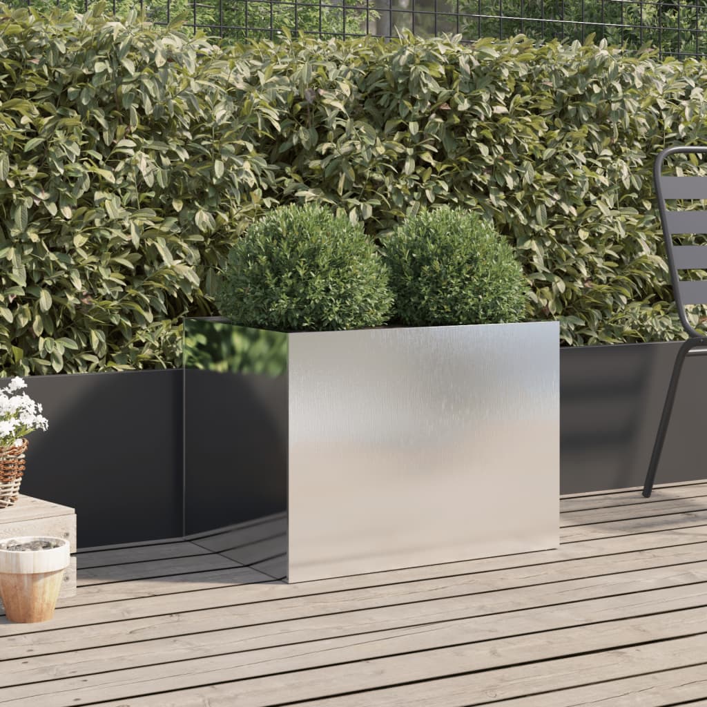 Fioriera Argento 62x47x46 cm in Acciaio Inox | homemem39