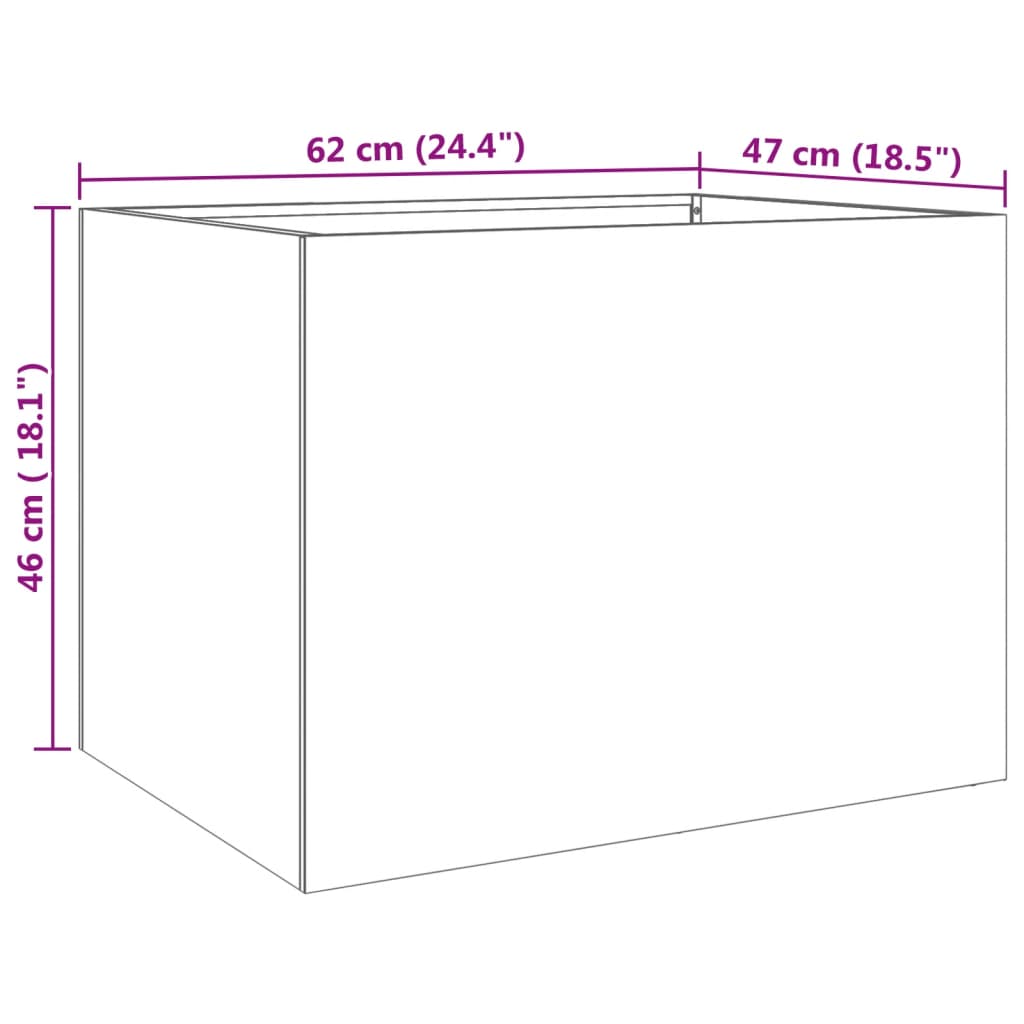 Fioriera Argento 62x47x46 cm in Acciaio Inox | homemem39