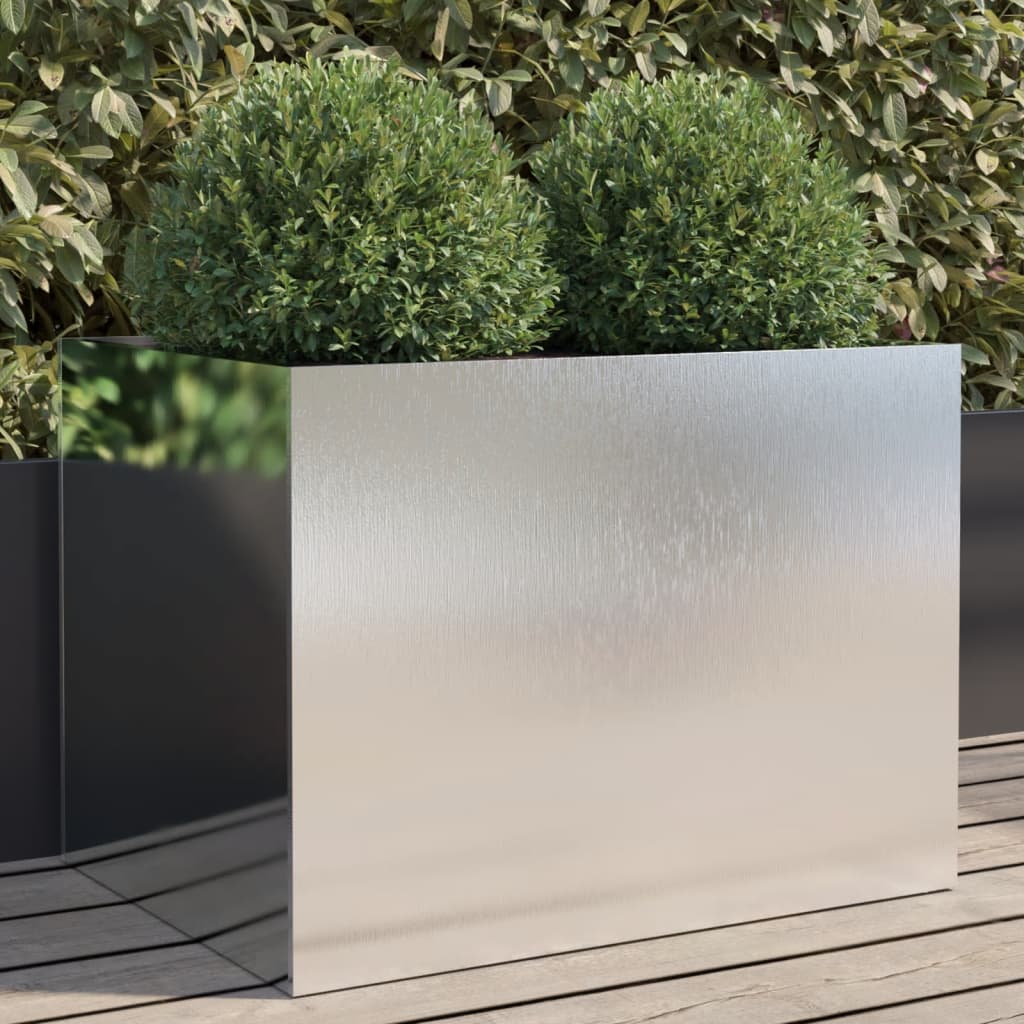 Fioriera Argento 62x47x46 cm in Acciaio Inox | homemem39