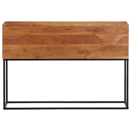 Tavolo Consolle 110x30x75cm in Legno Massello di Acacia e Ferro | homemem39