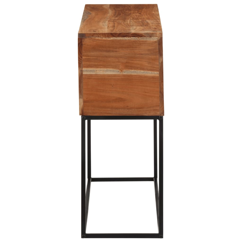 Tavolo Consolle 110x30x75cm in Legno Massello di Acacia e Ferro | homemem39