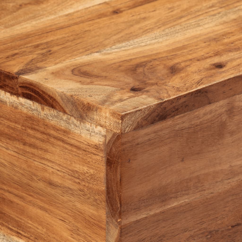 Tavolo Consolle 110x30x75cm in Legno Massello di Acacia e Ferro | homemem39