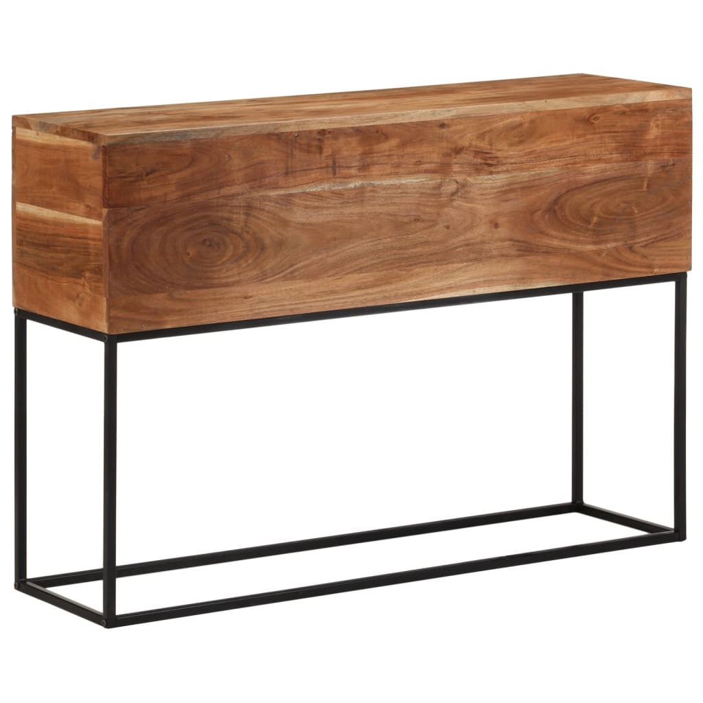 Tavolo Consolle 110x30x75cm in Legno Massello di Acacia e Ferro | homemem39