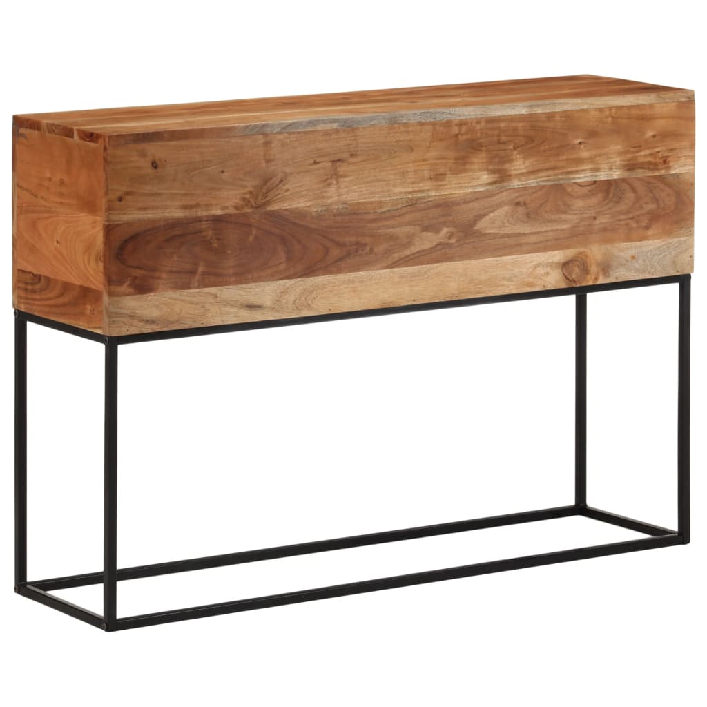 Tavolo Consolle 110x30x75cm in Legno Massello di Acacia e Ferro | homemem39