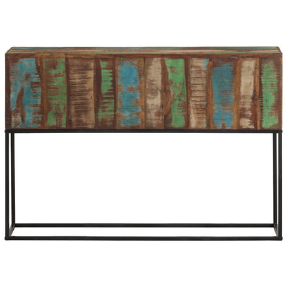 Tavolo Consolle 110x30x75cm Legno Massello di Recupero e Ferro