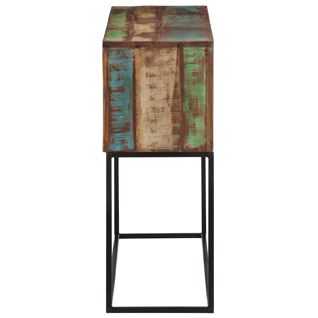 Tavolo Consolle 110x30x75cm Legno Massello di Recupero e Ferro | homemem39