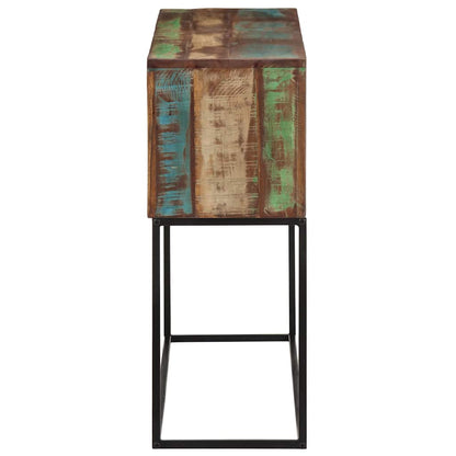 Tavolo Consolle 110x30x75cm Legno Massello di Recupero e Ferro | homemem39