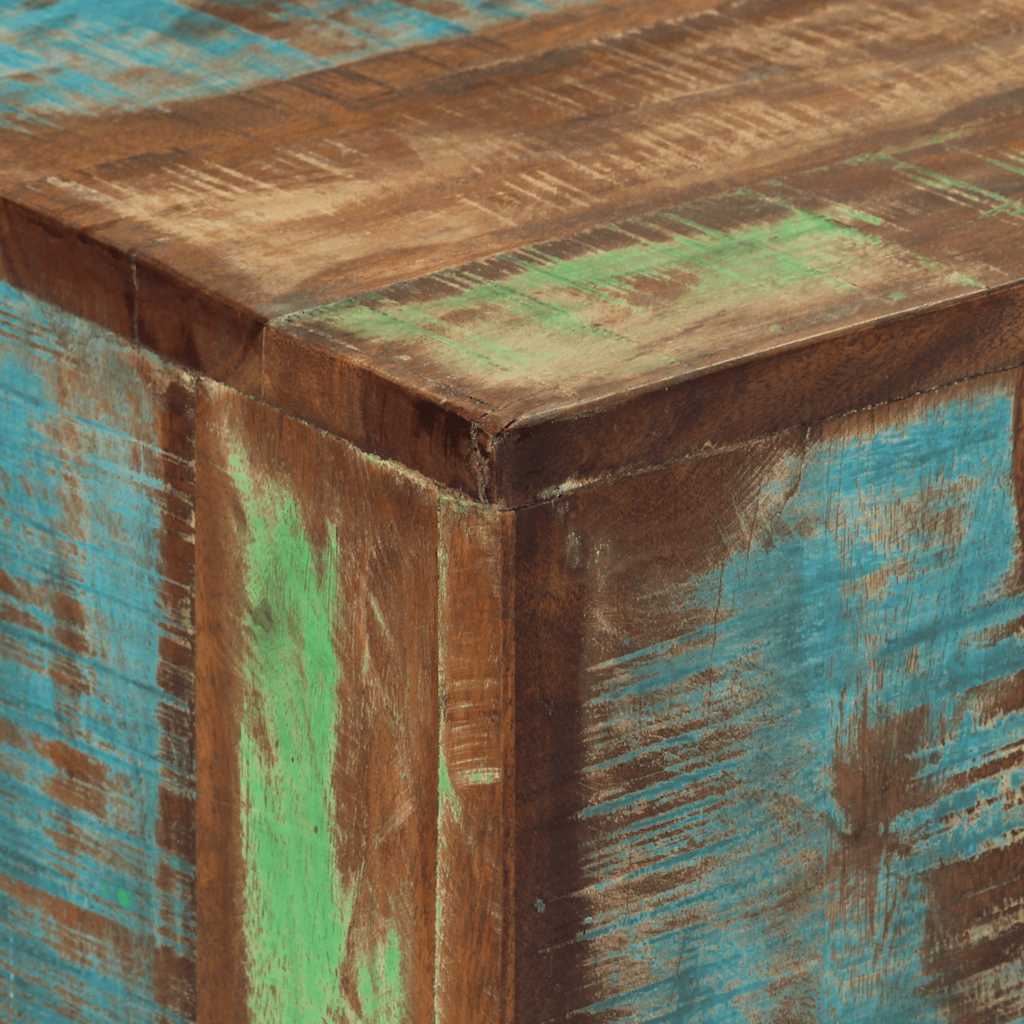 Tavolo Consolle 110x30x75cm Legno Massello di Recupero e Ferro | homemem39