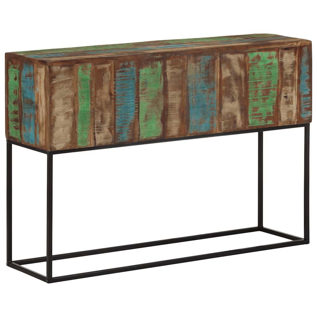 Tavolo Consolle 110x30x75cm Legno Massello di Recupero e Ferro | homemem39