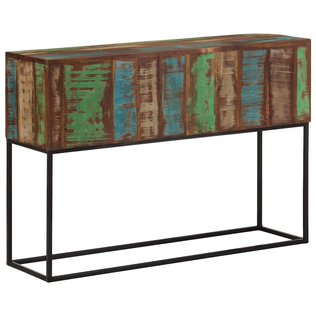 Tavolo Consolle 110x30x75cm Legno Massello di Recupero e Ferro | homemem39