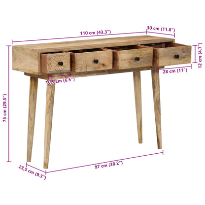 Tavolo Consolle 110x30x75 cm in Legno Massello di Mango - homemem39