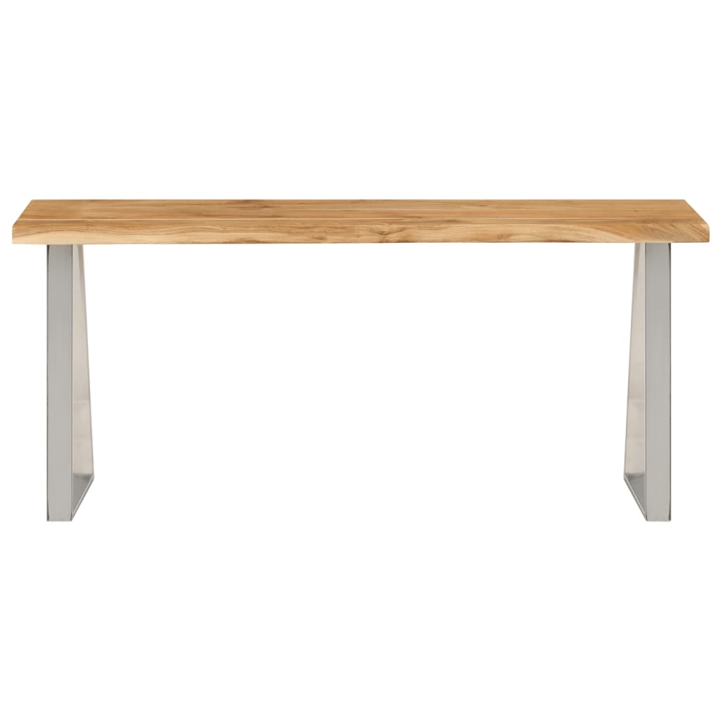 Panca con Bordi Vivi 105 cm in Legno Massello di Acacia - homemem39