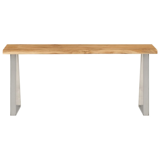 Panca con Bordi Vivi 105 cm in Legno Massello di Acacia - homemem39