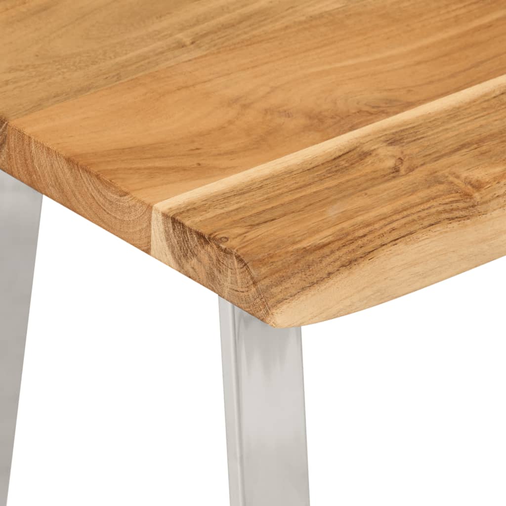 Panca con Bordi Vivi 105 cm in Legno Massello di Acacia - homemem39