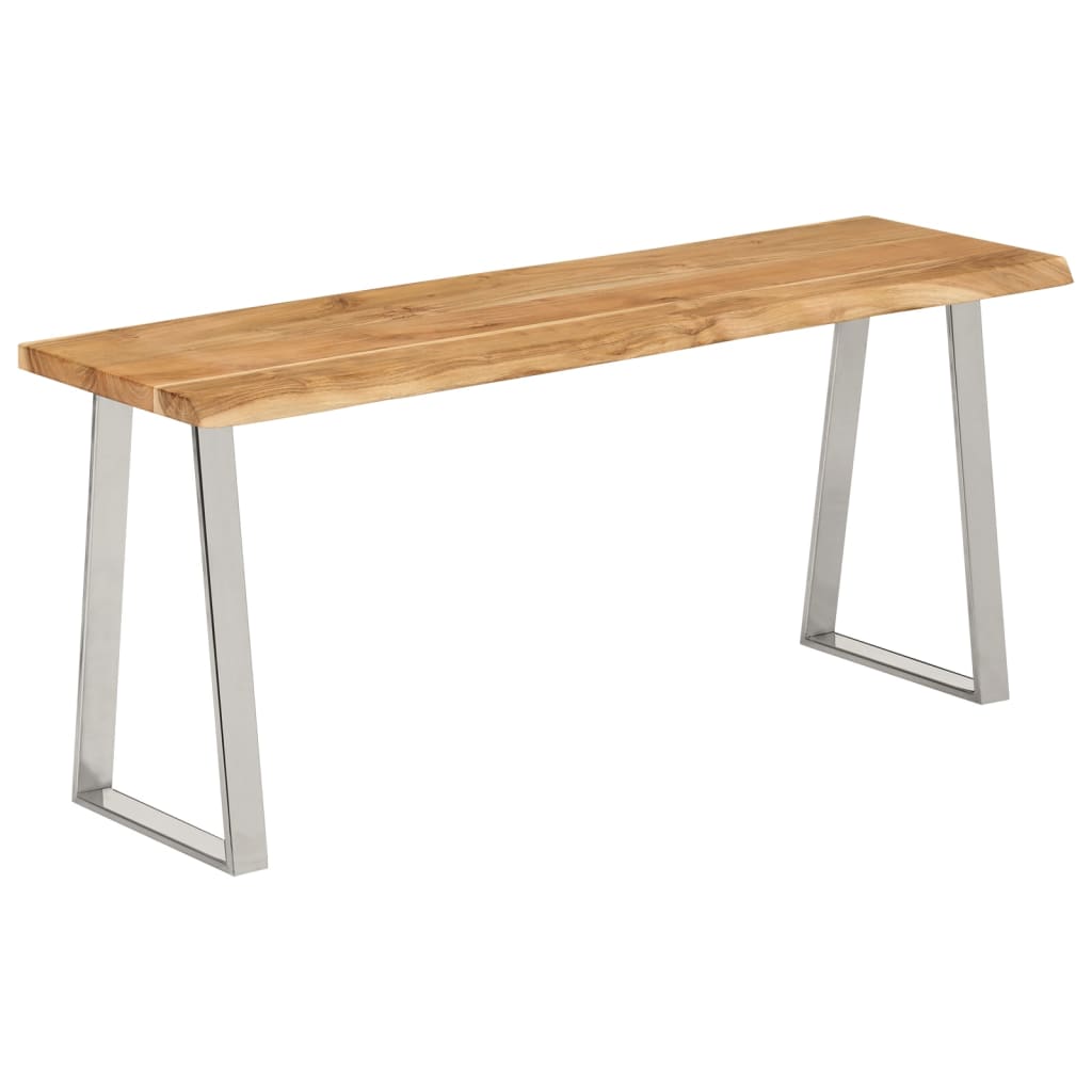 Panca con Bordi Vivi 105 cm in Legno Massello di Acacia - homemem39