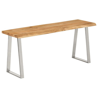 Panca con Bordi Vivi 105 cm in Legno Massello di Acacia - homemem39