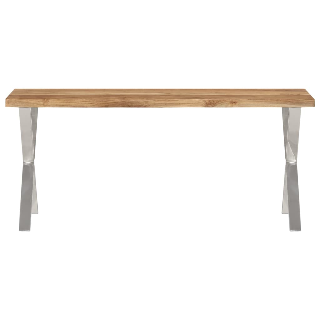 Panca con Bordi Vivi 105 cm in Legno Massello di Acacia - homemem39