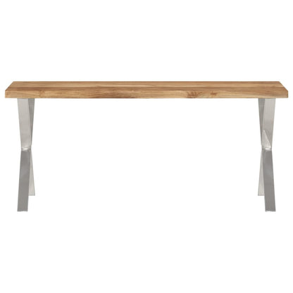 Panca con Bordi Vivi 105 cm in Legno Massello di Acacia - homemem39