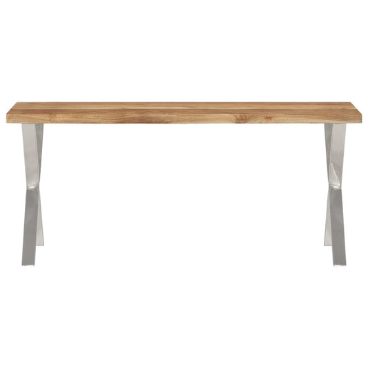 Panca con Bordi Vivi 105 cm in Legno Massello di Acacia - homemem39
