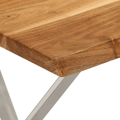 Panca con Bordi Vivi 105 cm in Legno Massello di Acacia - homemem39