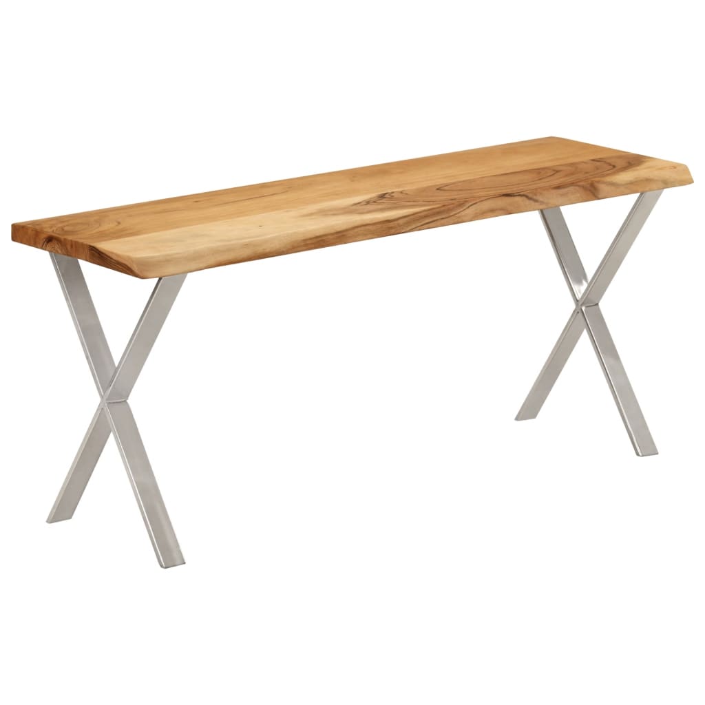 Panca con Bordi Vivi 105 cm in Legno Massello di Acacia - homemem39