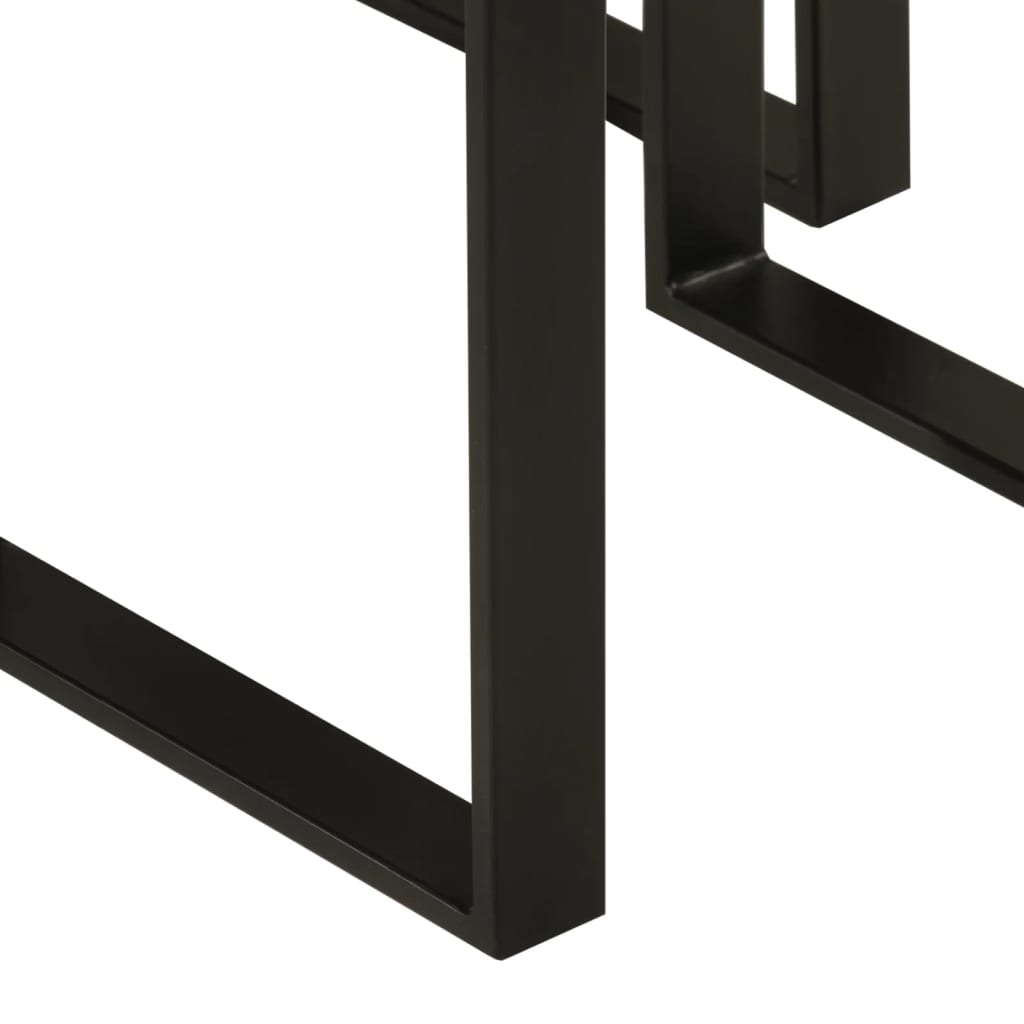 Tavolini a Incastro 3 pz Bordi Vivi in Legno Massello di Acacia - homemem39