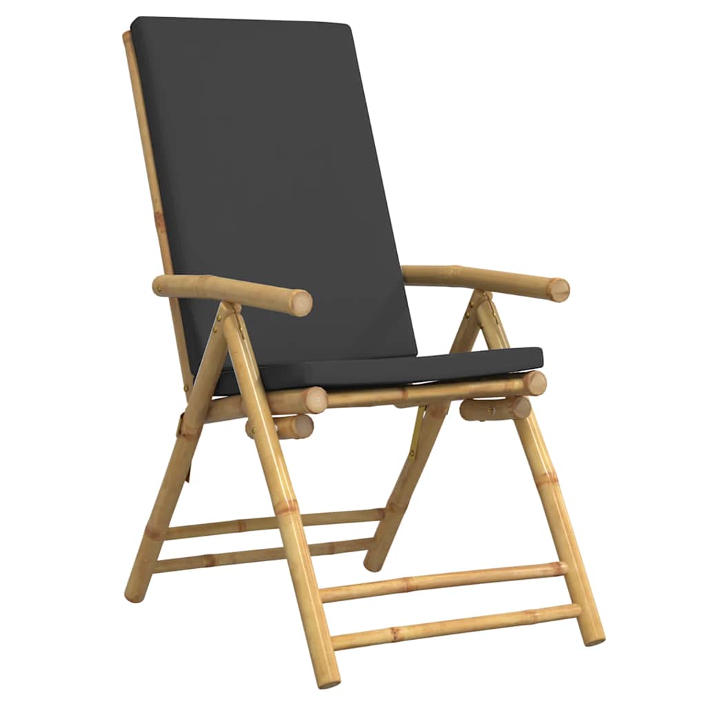 Set da Bistrot Pieghevole 3pz con Cuscini Grigio Scuro Bambù | homemem39
