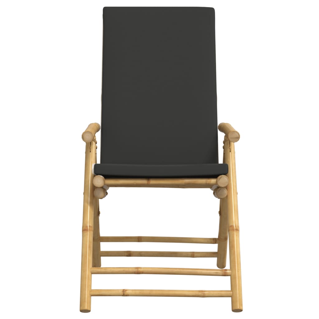Set da Bistrot Pieghevole 3pz con Cuscini Grigio Scuro Bambù | homemem39