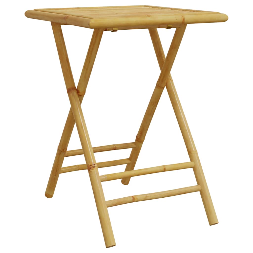 Set da Bistrot Pieghevole 3 pz Cuscini Bianco Crema in Bambù | homemem39