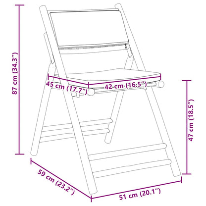 Set da Bistrot Pieghevole 3pz con Cuscini Grigio Scuro Bambù | homemem39
