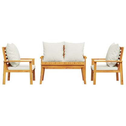 Set Salotto da Giardino 4pz con Cuscini Legno Massello Acacia | homemem39