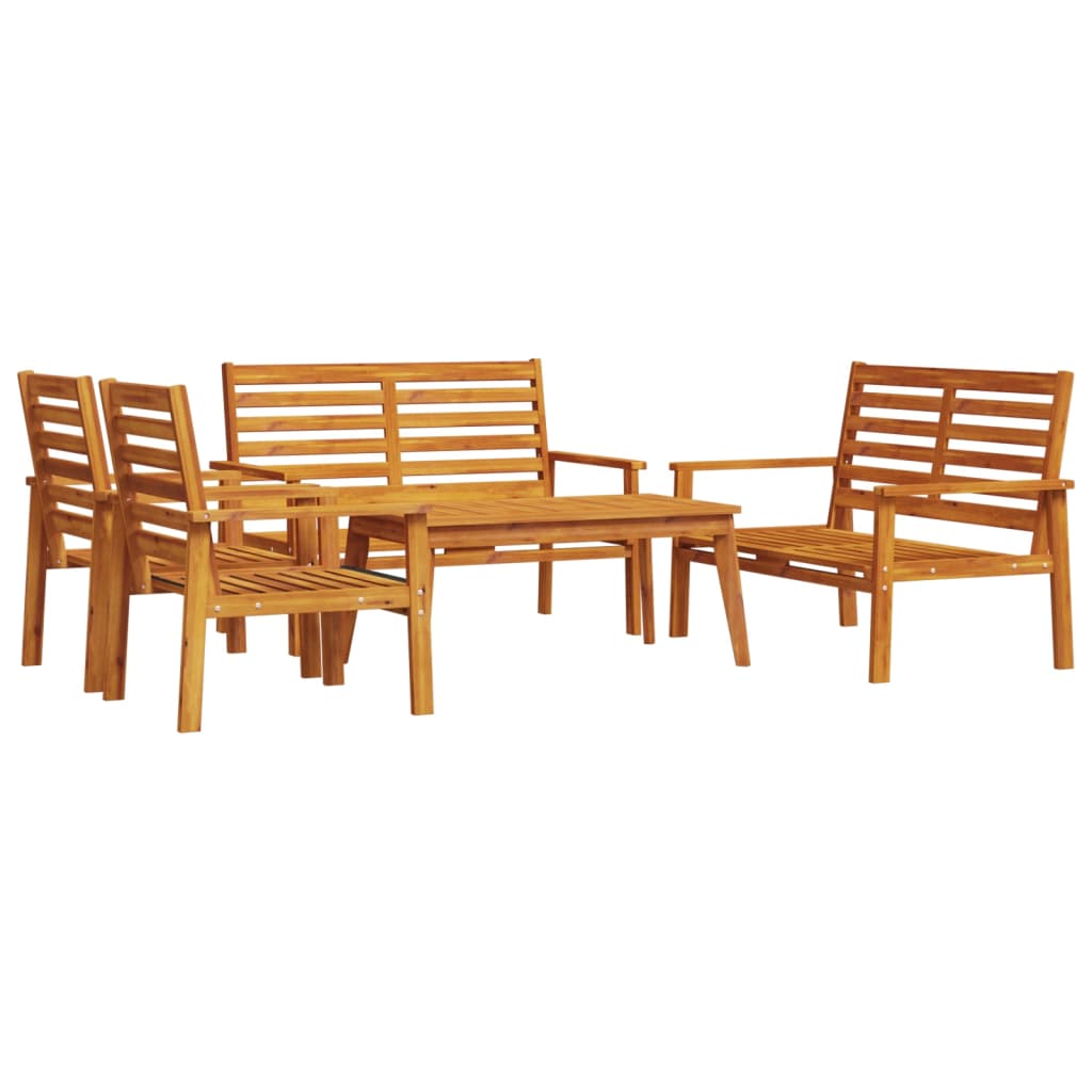 Set Salotto da Giardino 5 pz in Legno Massello di Acacia - homemem39