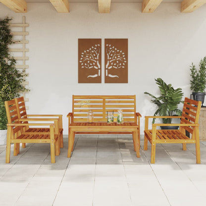 Set Salotto da Giardino 5 pz in Legno Massello di Acacia - homemem39