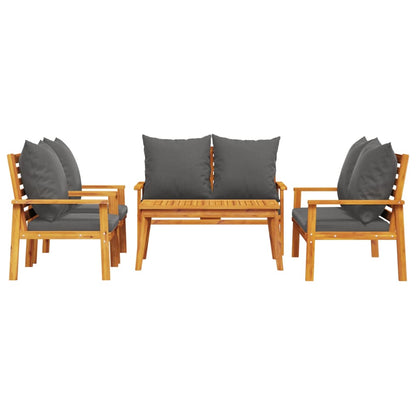 Set Salotto da Giardino 5 pz con Cuscini Legno Massello Acacia - homemem39