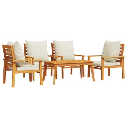 Set Salotto da Giardino 5 pz con Cuscini Legno Massello Acacia | homemem39