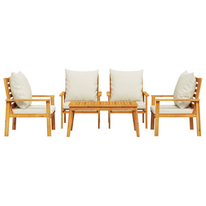 Set Salotto da Giardino 5 pz con Cuscini Legno Massello Acacia | homemem39