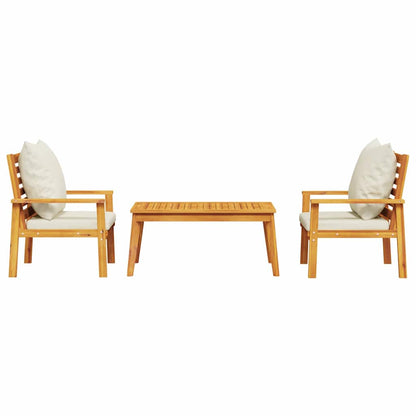 Set Mobili da Giardino 3pz con Cuscini Legno Massello di Acacia | homemem39