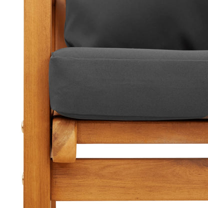 Set Mobili da Giardino 3pz con Cuscini Legno Massello di Acacia - homemem39