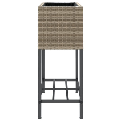 Fioriere Giardino con Ripiani 2pz Grigie 70x28x70cm Polyrattan