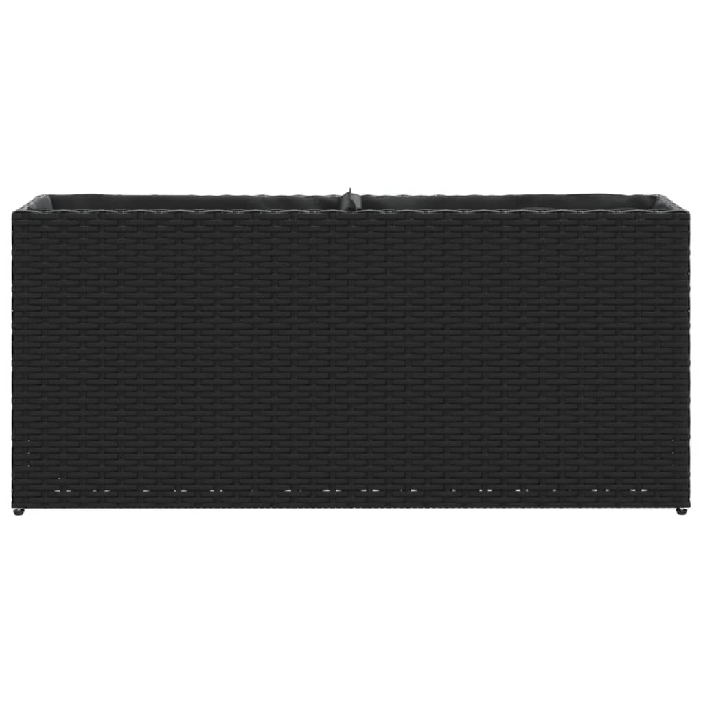 Fioriere da Giardino con 2 Vasi Nere 90x20x40 cm in Polyrattan