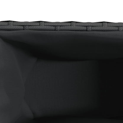 Fioriere da Giardino con 2 Vasi Nere 90x20x40 cm in Polyrattan