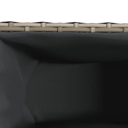 Fioriere da Giardino con 2 Vasi Grigie 90x20x40cm in Polyrattan