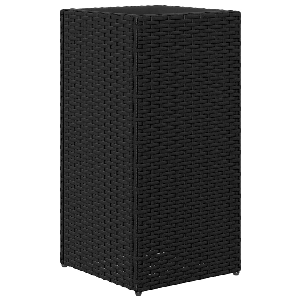 Fioriere da Giardino 2 pz Nere 30x30x60 cm in Polyrattan | homemem39