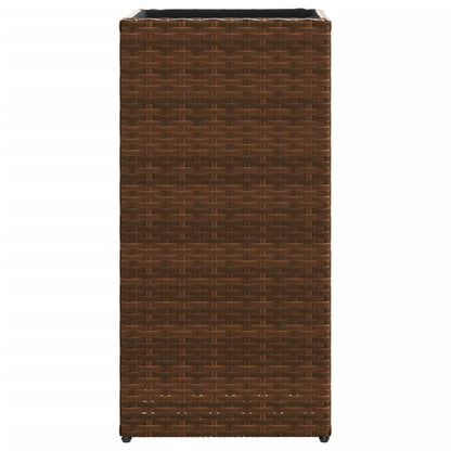 Fioriere da Giardino 2 pz Marrone 30x30x60 cm in Polyrattan