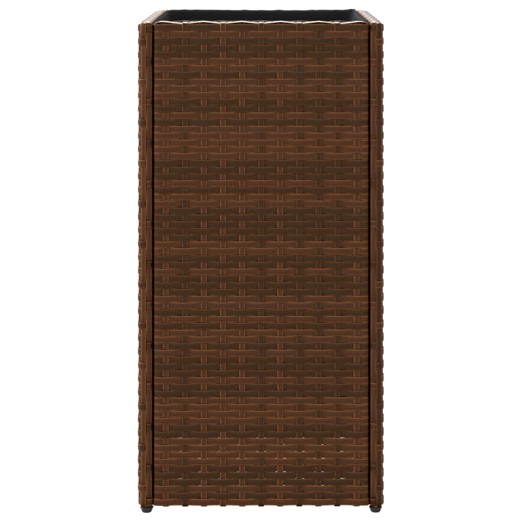 Fioriere da Giardino 2 pz Marrone 30x30x60 cm in Polyrattan