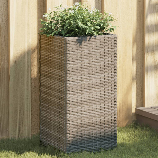 Fioriere da Giardino 2 pz Grigie 30x30x60 cm in Polyrattan | homemem39