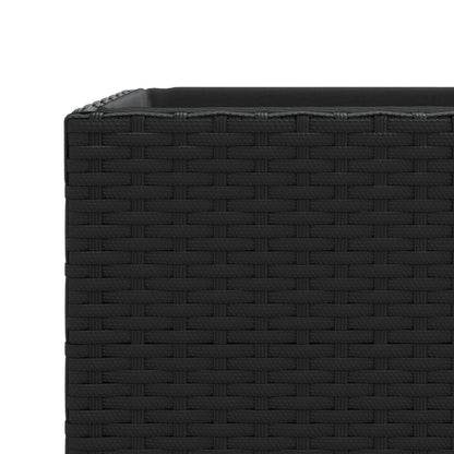 Fioriere da Giardino 2 pz Nere 40x40x80 cm in Polyrattan